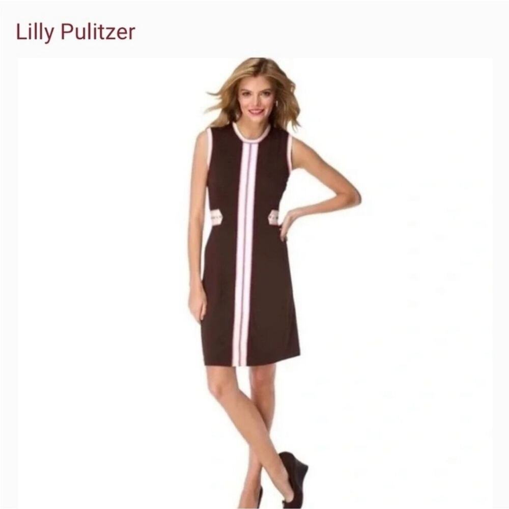 Lilly Pulitzer Brown Pink Fannie Dress Size XS